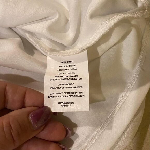 FIG & FLOWER Peasant Top Blouse Shirt BOHO White Crochet Line 3/4 Sleeve Sz PM - Picture 8 of 9